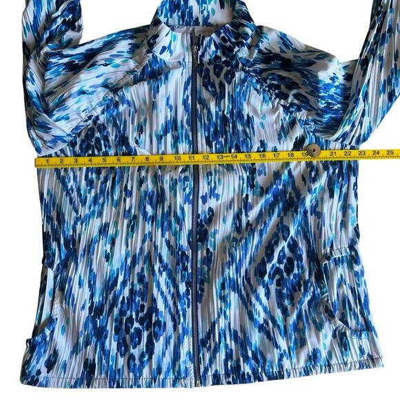 Chicos Women's Zenergy Full Zip Athletic Jacket Blue White Size 2/Large - Picture 7 of 9